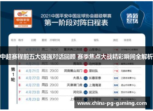 中超赛程前五大强强对话回顾 赛季焦点大战精彩瞬间全解析