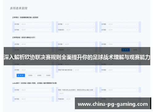 深入解析欧协联决赛规则全面提升你的足球战术理解与观赛能力
